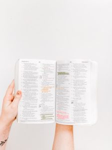 opened Holy Bible